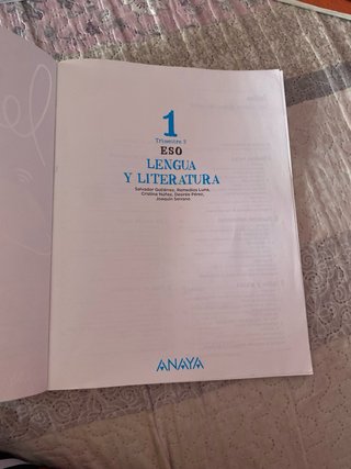 libro Lengua y Literatura 1 eso trimestre 1 y 2