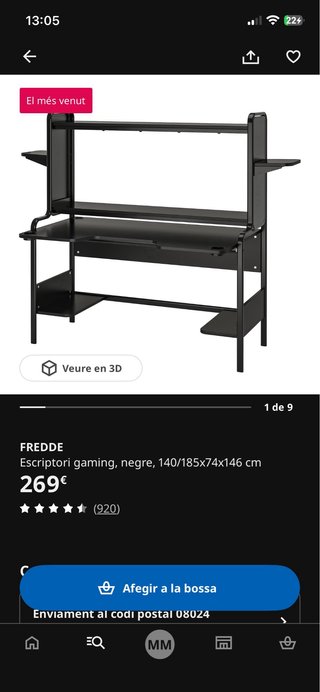 Scrivania Gaming IKEA FREDDE Nero