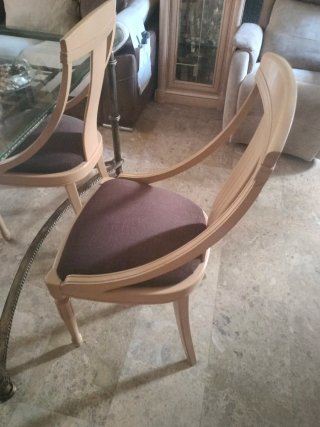 Juego de 4 sillas Madera y Tela