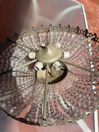 Lámpara de techo de cristal antigua