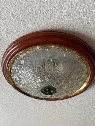 Lámpara de techo de cristal antigua