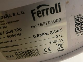 Termo Eléctrico Ferroli Blanco