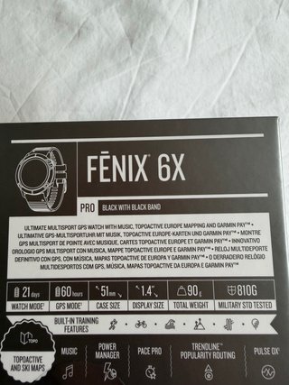 Garmin Fenix 6X Pro GPS Smartwatch Negro
