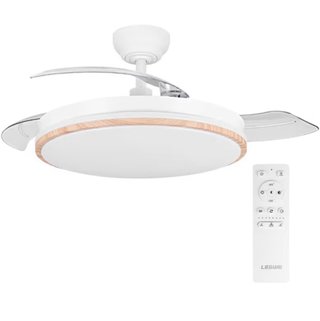 Ventilador de techo moderno madera y blanco