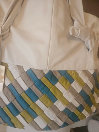 Borsa Coccinelle bianca e multicolor