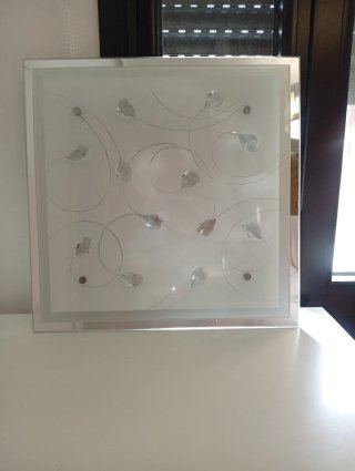 Lámpara de techo cristal y metal