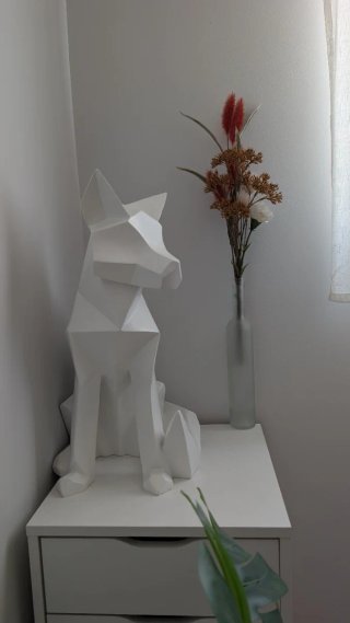 Figura Zorro Origami Blanca