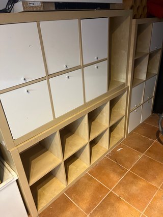 3 estanterias  IKEA KALLAX, madera Haya y blanco