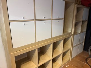 3 estanterias  IKEA KALLAX, madera Haya y blanco