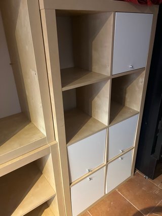 3 estanterias  IKEA KALLAX, madera Haya y blanco