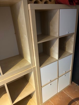 3 estanterias  IKEA KALLAX, madera Haya y blanco