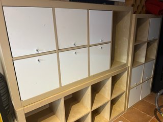 3 estanterias  IKEA KALLAX, madera Haya y blanco