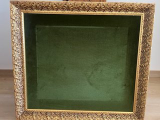 Marco Antiguo Dorado Terciopelo Verde