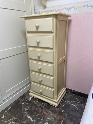 Sinfonier de madera beige con 6 cajones
