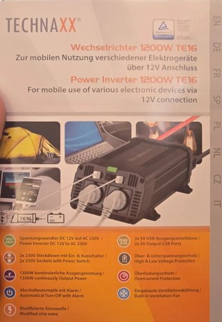 Inversor Technaxx TE16 1200W para reparar
