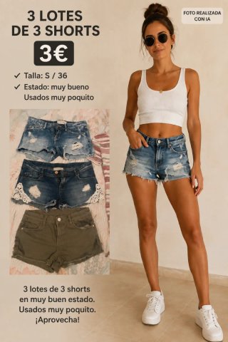 Lote 3 Shorts Vaqueros Talla S/36