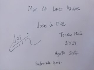 Arte original acrílico azul y verde