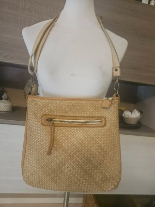 Borsa Bayside in pelle intrecciata