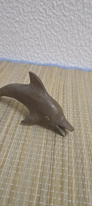 Figura Delfín Metal Antigua