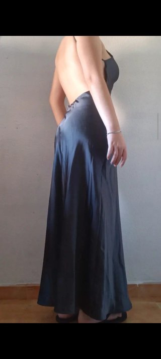 Vestido Zara Seda Espalda Descubierta