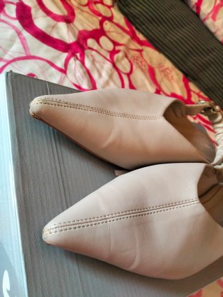 Zapatos Mules Slingback Beige Mujer