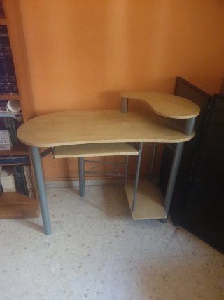 Mesa escritorio ordenador madera y metal