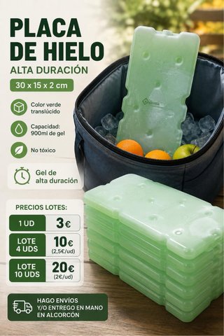 Placas de Hielo Alta Duración 30x15x2cm
