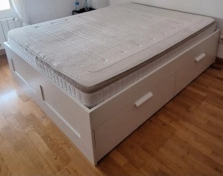 Cama + colchón de 1 año de uso de medidas 200x160