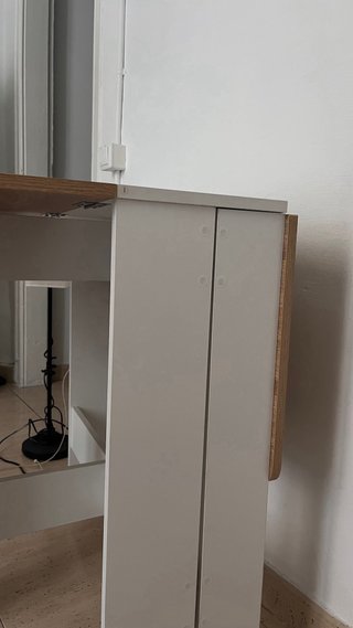 Mesa plegable extensible madera y blanca