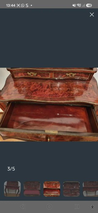 Escritorio antiguo madera y bronce