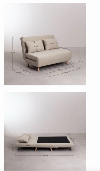 Sofá Cama Gris Oscuro 2 Plazas