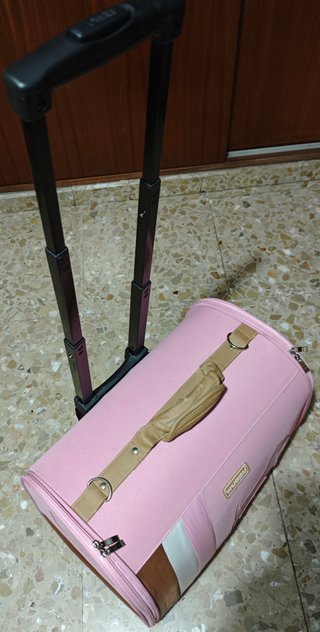 Transportín para mascotas Wuapu rosa y marrón
