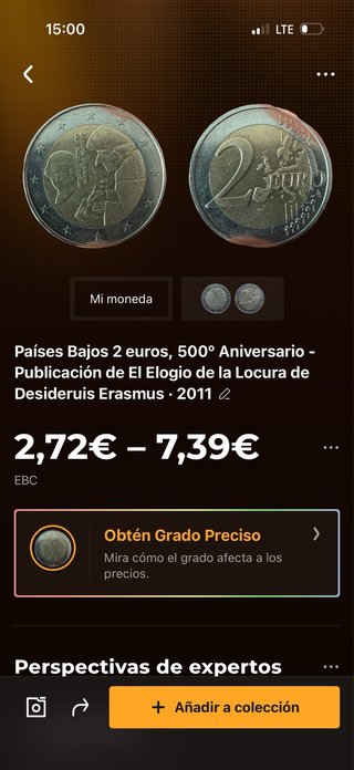 Moneda 2€ Países Bajos Erasmus 2011