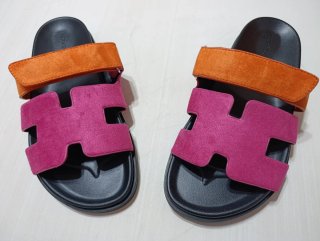 Sandalias Hermes Rosa y Naranja