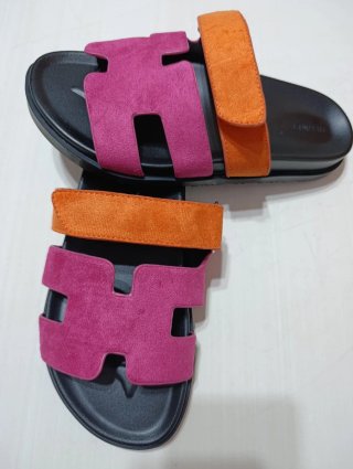 Sandalias Hermes Rosa y Naranja