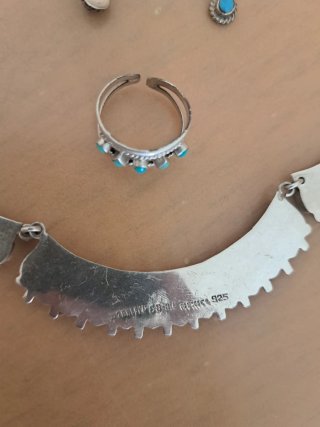 Collar y Pendientes Turquesa Plata Antiguos