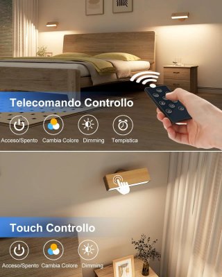 Lámpara LED Madera Recargable