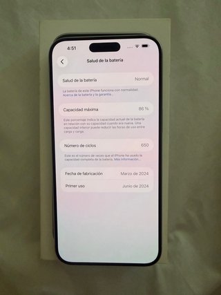 iPhone 15 Pro Max 256GB Titanio Blanco - Impecable