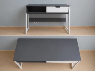 Escritorio moderno gris y blanco