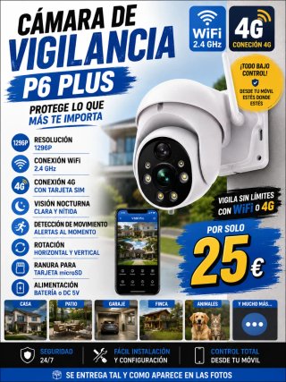 Vendo cámara de vigilancia P6 Plus,con placa solar
