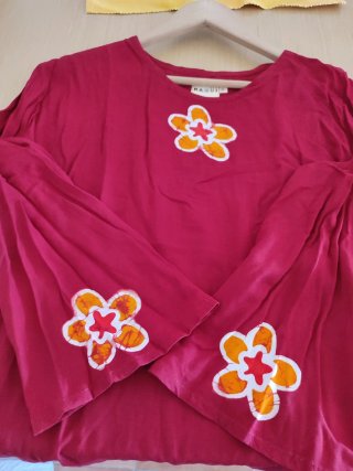 Camiseta manga larga mujer flor