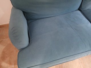 Sofá azul de tela Ikea