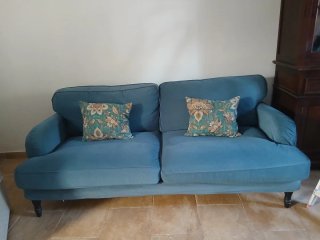 Sofá azul de tela Ikea