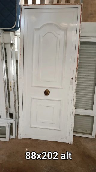 Puerta aluminio blanca 88x202
