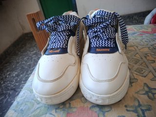 Zapatos Deportivos Blancos y Azules