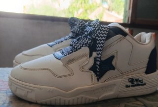 Zapatos Deportivos Blancos y Azules