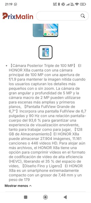 Honor X8a Azul