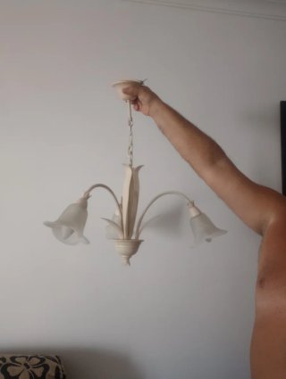 Lámpara colgante de 3 luces beige