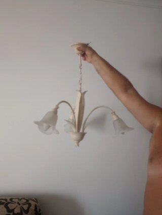 Lámpara colgante de 3 luces beige