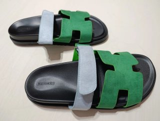 Sandalias Hermes Verde y azul cielo